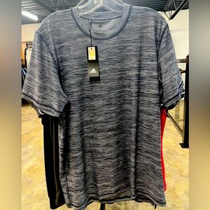 Adidas navy melange poly tech tee brand new